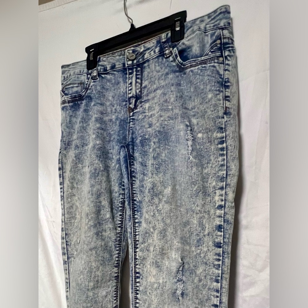 Y2K Wax Jeans Blue Acid Wash Straight Leg Denim | Retro | Classic - Picture 3 of 12